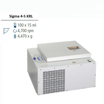 Лабораторна центрифуга Sigma 4-5KRL настільна з охолодженням та вирівнюванням рівня стакана для автоматизації