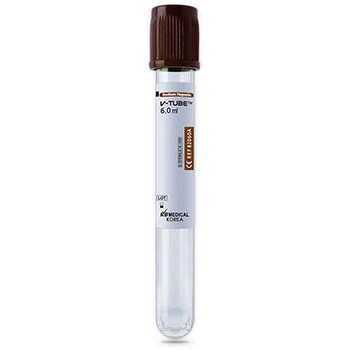 Вакуумна пробірка V-Тube для забору крові коричнева кришечка з Na-гепарином, 4 мл 