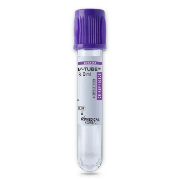 Вакуумна пробірка V-tube для забору крові фіолетова кришечка з ЕДТА К2, 4 мл 